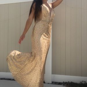 Gold prom dress